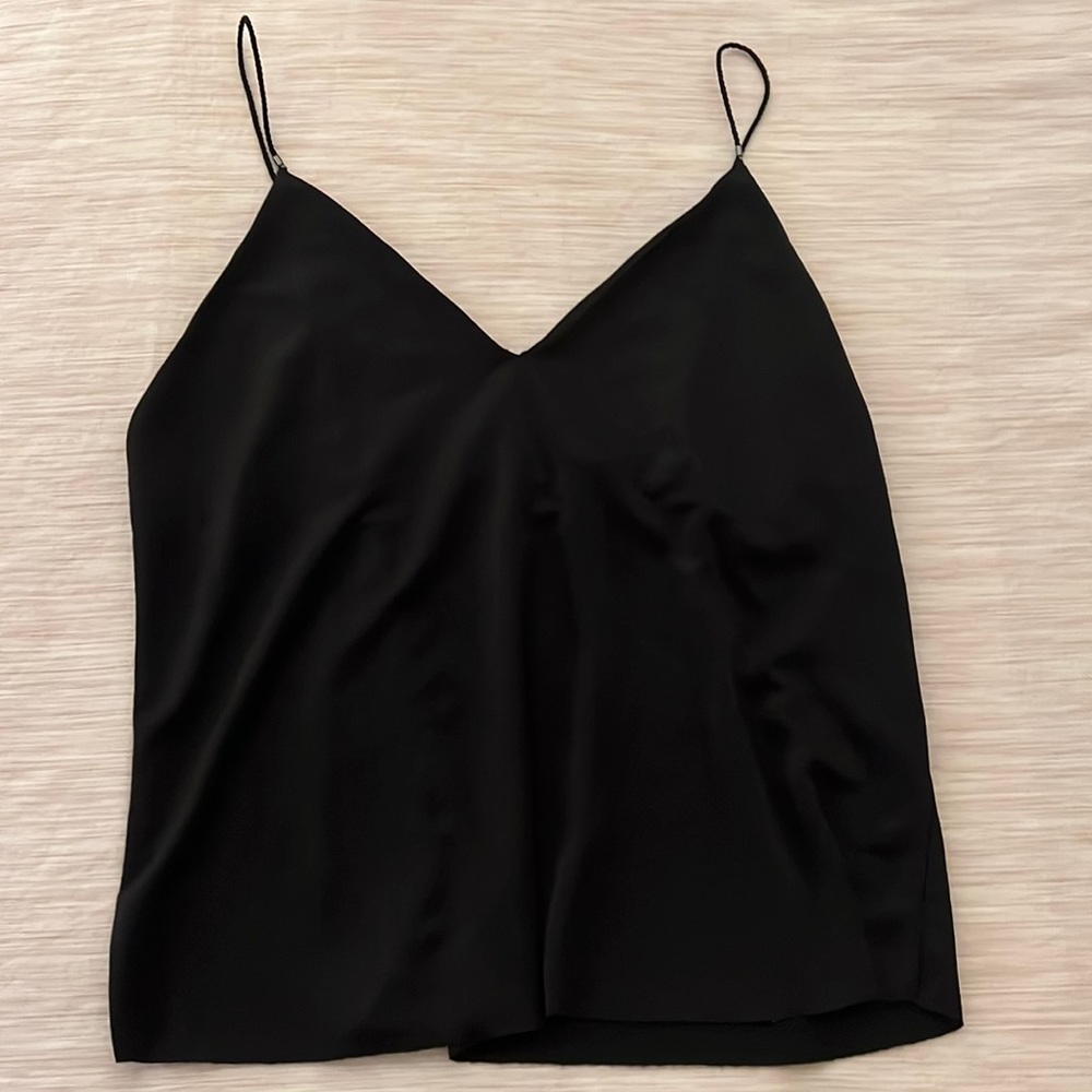 zara silk spaghetti strap top